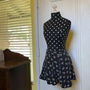Rose polka dotted skirt